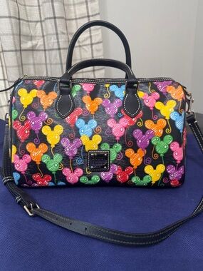 Dooney & Bourke Disney Rare 10th Anniversary Mickey Balloons Barrel Satchel Bag